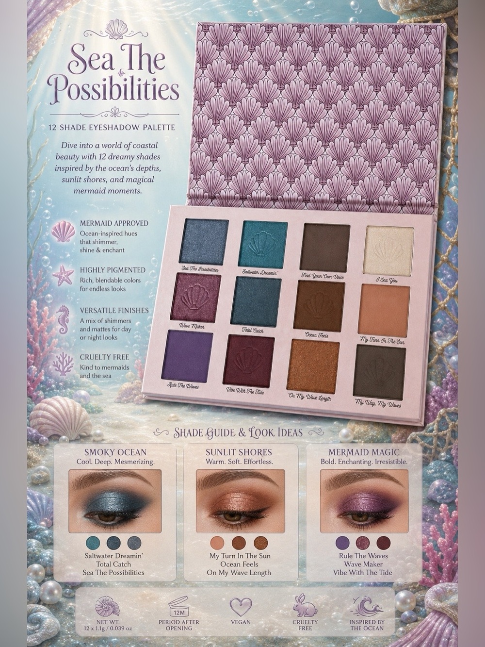 Disney The Little Mermaid Ariel Eyeshadow Palette by Taste Beauty